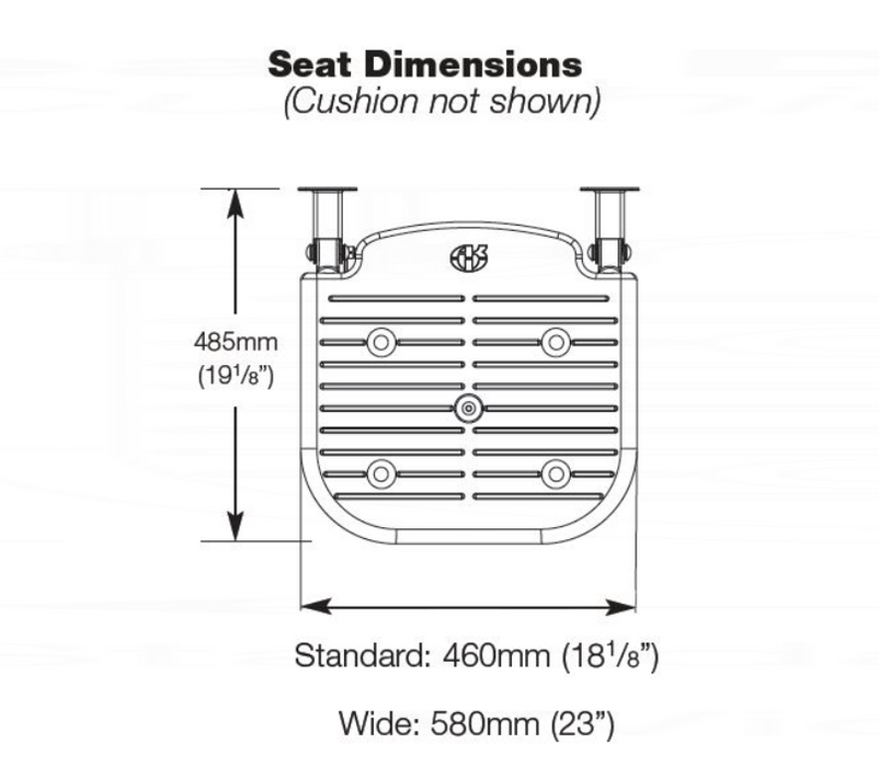 AKW 04230P Advanced Fold Up Grey Padded Shower Seat with Back and Arms