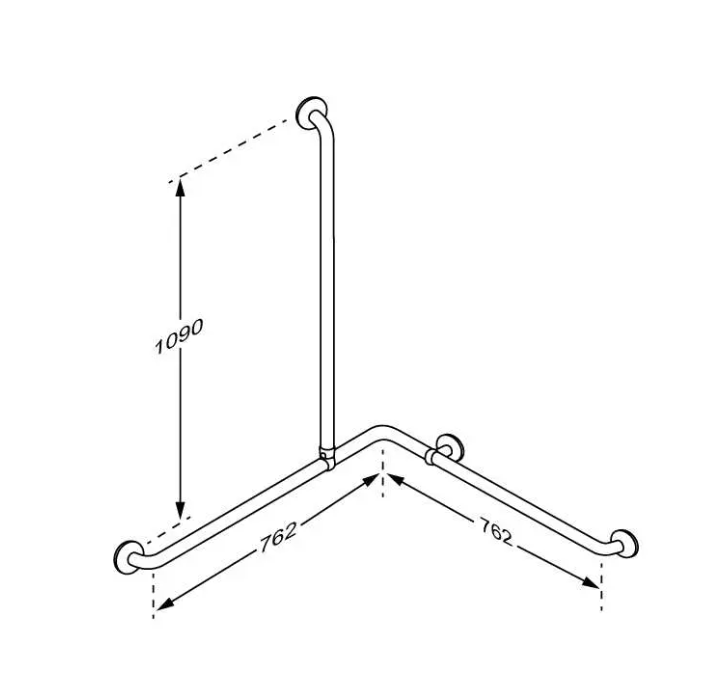 Pressalit Care PLUS Handrail 762x762x1090mm Anthracite (RT136112)