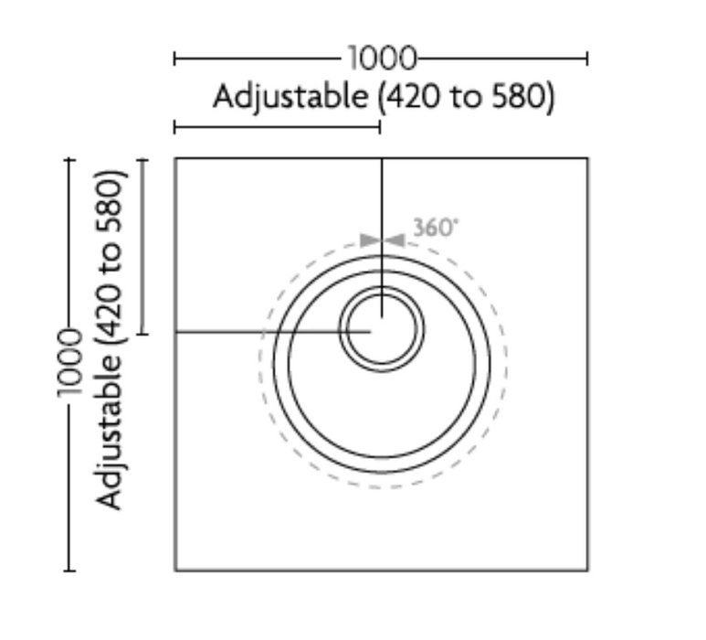 Impey Level Dec EasyFit Aqua-Dec 1000x1000mm Wet Floor Former for Vinyl Floor (ADE1010GRY)