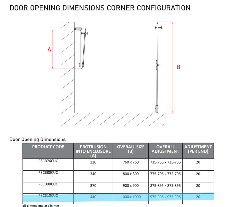 Impey Coram Premier 8 8mm Glass 1000mm x 1000mm Double Bi-Fold Door Shower Enclosure Chrome (P8CB10CUC)