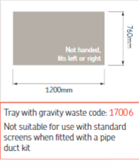 AKW Sulby Shower Tray With Gravity Waste (All Sizes)