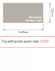 AKW Sulby Shower Tray With Gravity Waste (All Sizes)