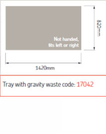 AKW Sulby Shower Tray With Gravity Waste (All Sizes)
