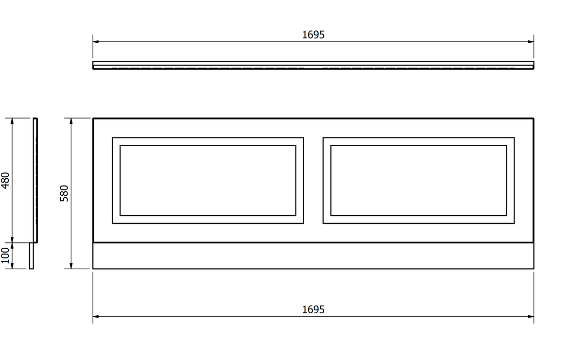 Kartell K-VIT Astley Bath Panels 1700, 1800, 700, 750, 800mm - Matt White (FUR510AS-FUR511AS-FUR512AS-FUR513AS-FUR514AS) )