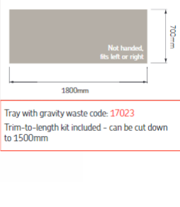 AKW Sulby Shower Tray With Gravity Waste (All Sizes)