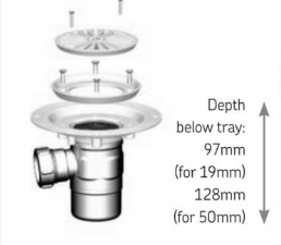 Essential Bathrooms DFG Wet Room Kit (Wet Floor Former, Waste, 2 x Grab Rails, Electric Shower, Curtain Rail & 2 Curtains)