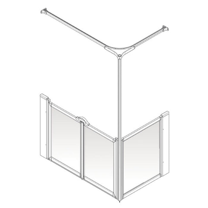 AKW Option C Shower Screens 1000x700mm Right Hand - 900mm High (91027R)