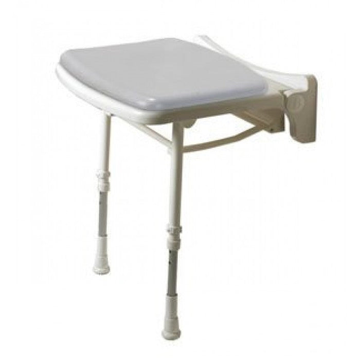 AKW 02000P Compact Wall Mounted Grey Padded Fold Up Shower Seat