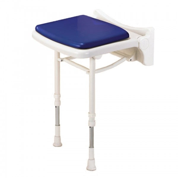AKW 02210P 2000 Series Standard Fold Up Wall Mounted Shower Seat With Blue Pad