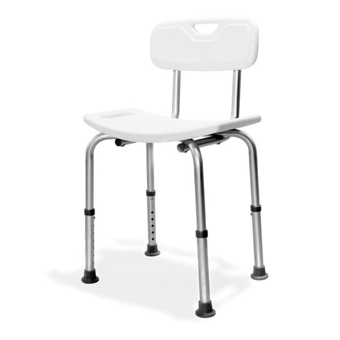 AKW 02310 Aluminium Freestanding Shower Stool with Back