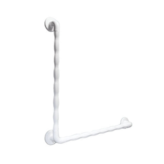 AKW 1600 Series 600x600mm 90° Angled Natural Grip Plastic Grab Rail White/Blue (01630WH/BU)