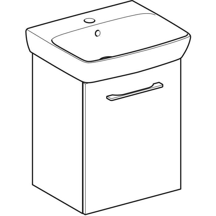 Geberit Selnova Square 50cm 1 Door Cabinet & Basin Hickory 502.752.00.1