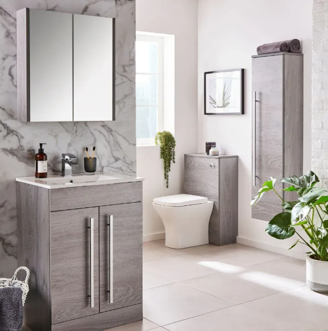 Kartell K-VIT Purity 600mm Mirror Cabinet- Silver Oak (PSO600MIR)