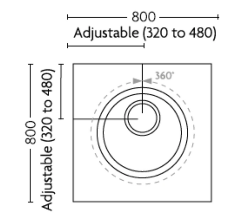 Impey Level Dec EasyFit Aqua-Dec 800x800mm Wet Floor Former for Vinyl Floor (ADE8080GRY)