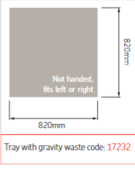 AKW Sulby Shower Tray With Gravity Waste (All Sizes)