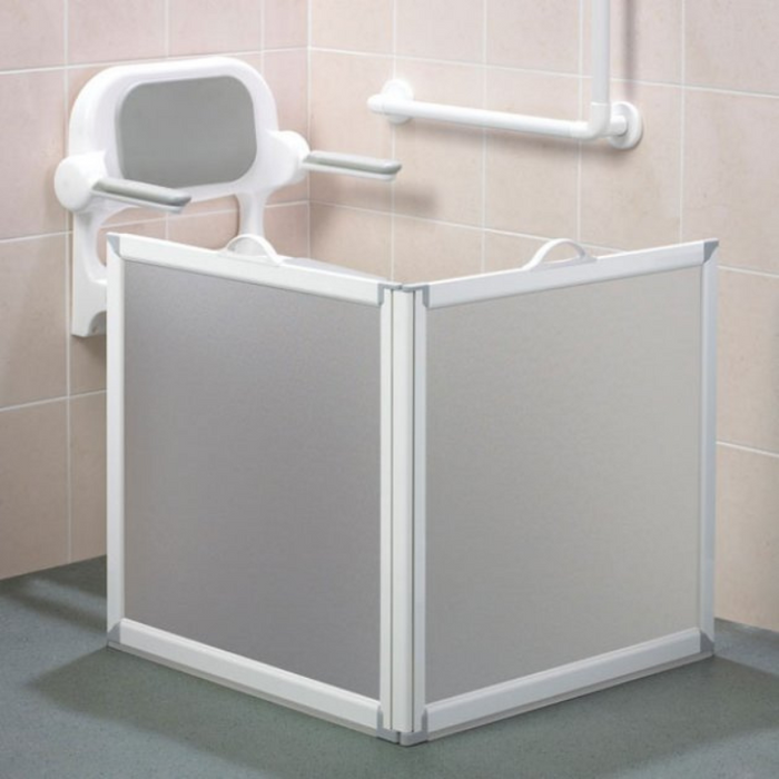 AKW Freeway 2 Panel Portable Shower Screen 650x650mm (750mm High) 15166