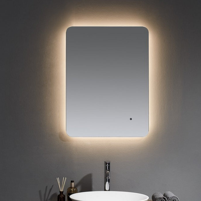 Kartell K-VIT Calcot 600x800mm Rounded Edges Back Lit Frameless Mirror-Chrome (CA6080)