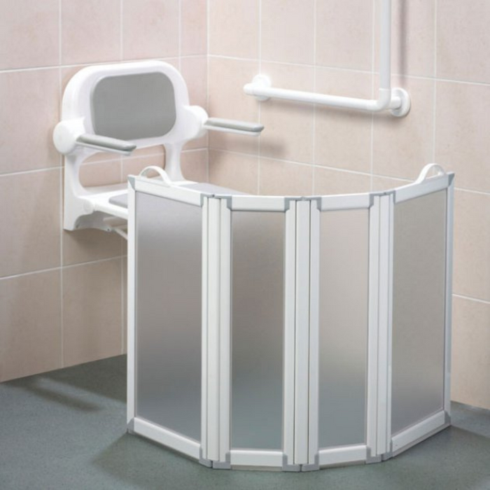 AKW Freeway 4 Panel Portable Shower Screen 400x225x225x400mm (750mm High) 15135