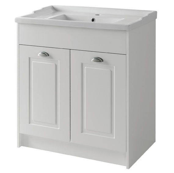 Kartell K-VIT Astley 800mm Floor Standing 2 Door Unit & Ceramic Basin (FUR051AS-FUR209AS)