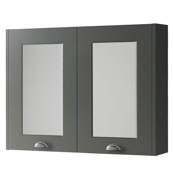 Kartell K-VIT Astley 800mm Mirror Cabinet - Matt Grey (FUR525AS)