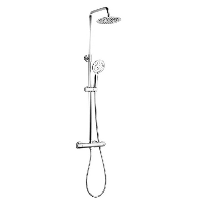 Kartell K-Vit Plan Option 7 Thermostatic Bar Shower with Ultra Slim Stainless Shower Drencher and Sliding Handset (SHO007PL)