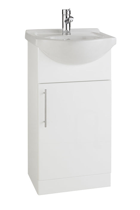 Kartell K-VIT Impakt 450mm Cabinet with Basin-White Gloss (IMP450VU RWF45BASIN)