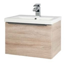 Kartell K-VIT Kore 500mm Wall Mounted Drawer Unit & Ceramic Basin - Sonoma Oak (KOR500WM-O KOR500BASIN)