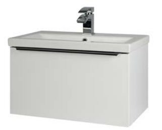 Kartell K-VIT Kore 600mm Wall Mounted Drawer Unit & Ceramic Basin - Gloss White (KOR600WM-W KOR600BASIN)