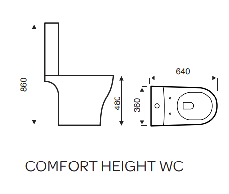 Kartell K-VIT Kameo Comfort Height Close Coupled Pan-White Gloss (POT535KA)