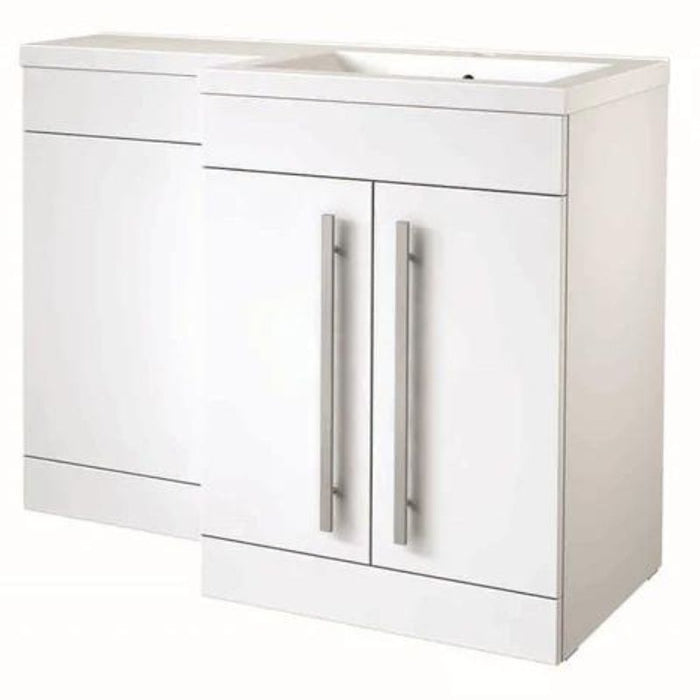 Kartell K-VIT Matrix 2 Door L-Shaped Furniture Pack 1100mm Right Hand - White Gloss (FUR001PU-FUR402MA-FUR431NEW-ACC001N)