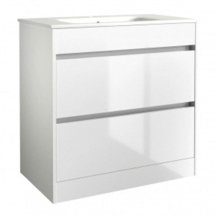 Kartell K-VIT City 800mm Floor Standing Unit & Ceramic Basin - White Gloss (FUR714CI-FUR060PU)