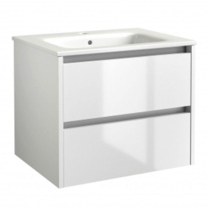 Kartell K-VIT City 800mm Wall Mounted Unit & Ceramic Basin - White Gloss (FUR720CI-FUR060PU)