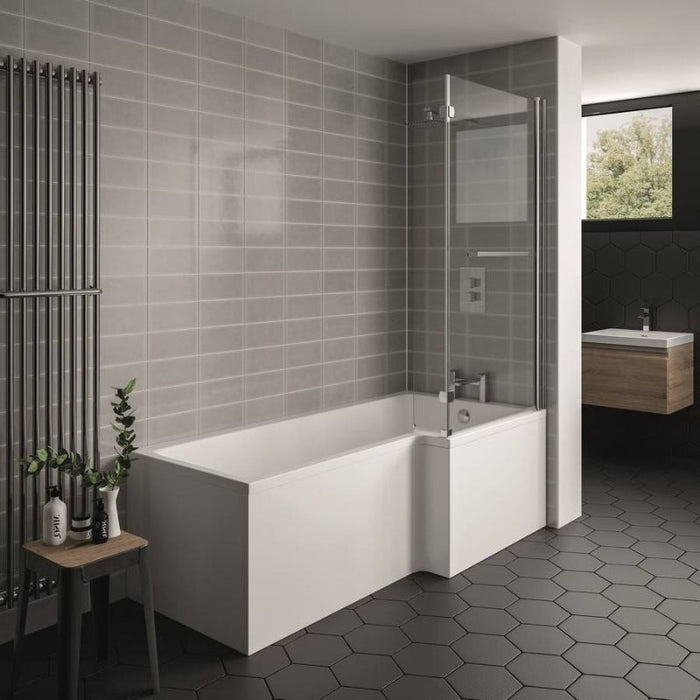 Kartell K-VIT Elite L-Shaped Shower Bath 1800x850mm Right Hand (BAT156EL)