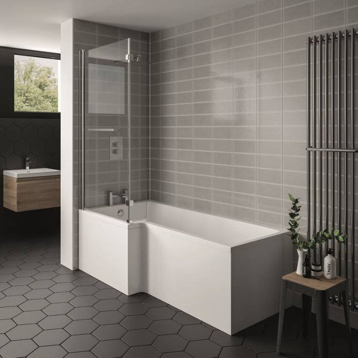 Kartell K-VIT Elite L-Shaped Shower Bath 1800x850mm Left Hand (BAT155EL)