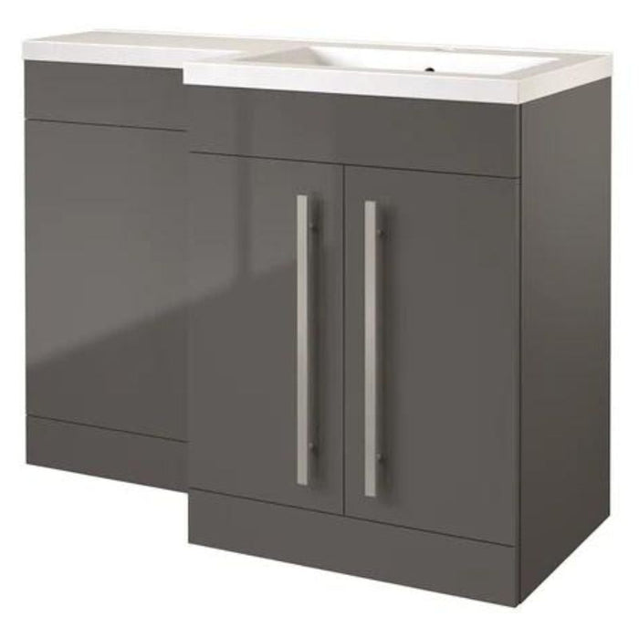 Kartell K-VIT Matrix 2 Door L-Shaped Furniture Pack 1100mm Right Hand -  Storm Grey Gloss (FUR003PU-FUR411MA-FUR431NEW-ACC01N)