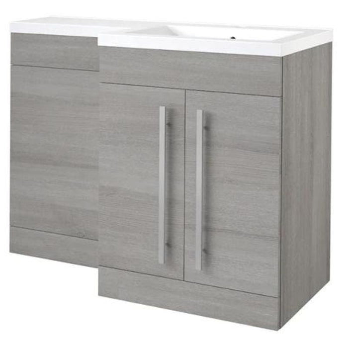 Kartell K-VIT Matrix 2 Door L Shaped Furniture Pack 1100mm Right Hand - Silver Oak (PS0600DO-PS0505MA-FUR431NEW-ACC001N)