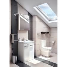 Kartell K-VIT Options 24 500mm Mirror Cabinet – White Gloss & Matt Cool Grey (OPT500MIR-WT) (OPT500MIR-CG)
