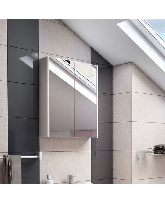 Kartell K-VIT Options 24 600mm Mirror Cabinet – White Gloss & Matt Cool Grey (OPT600MIR-WT) (T600MIR-CG)