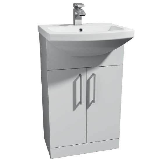 Kartell K-VIT Trim 550mm Cabinet with Basin-Gloss White (POT474TR-IMP550VU-HAN008 x2)