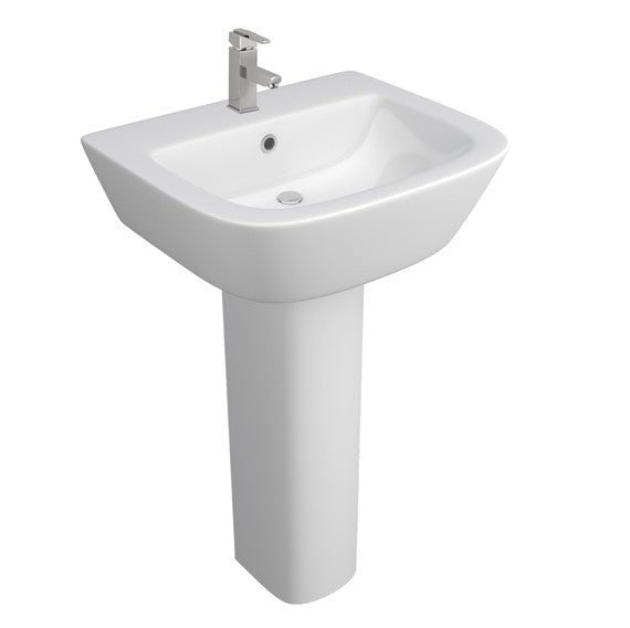 Kartell K-VIT Project Round 530mm 1 Tap Hole Basin with Full or Semi Pedestal (POT867PR-POT453SE)(POT867PR-POT454SE)