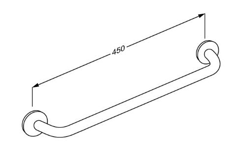 Pressalit Care PLUS Handrail 450mm Red (RT101035)