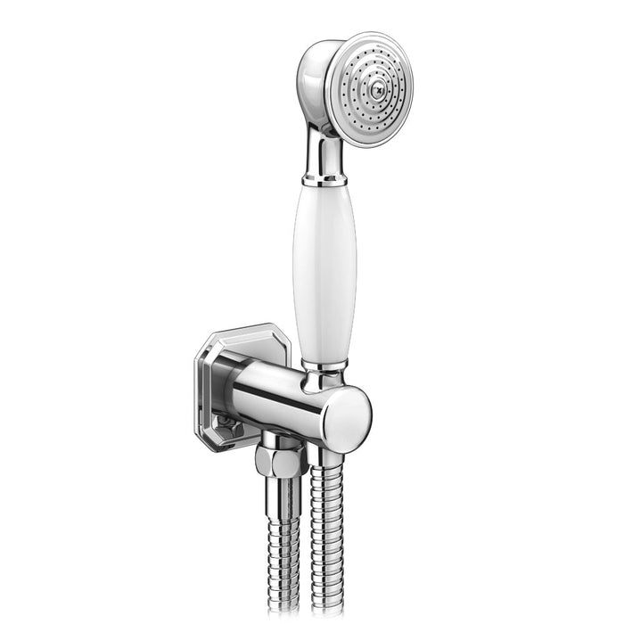 Kartell K-VIT Traditional Outlet Elbow with Wall Bracket, Flex And Handset-Chrome (SHO101T)