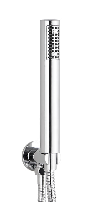 Kartell K-VIT Round Outlet Elbow with Wall Bracket, Flex And Handset-Chrome (SHO105R)