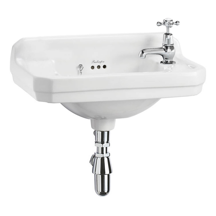Burlington Edwardian Cloakroom Basin 510 x 320mm Right hand Tap Hole - White