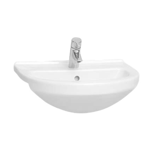Kartell K-VIT Style 550mm Round Semi Recessed Wash Basin-White Gloss (POT992ST)