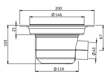 Impey UTVC01/H Horizontal Gravity Waste For Vinyl Floors, Chrome Top