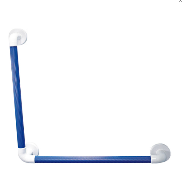 AKW 1400 Series 90 Degree Large Plastic Fluted Grab Rail 32mm dia 600x600mm Angle Blue (01430BU)