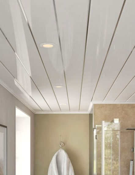 PVC Gloss White Ceiling Panels, Double Chrome 4 Pack, 4000mm x 250mm