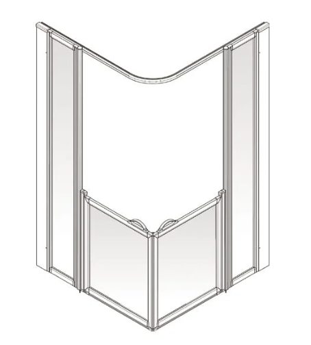 AKW Option BF Shower Screen Suitable For Shower Tray 1000x1000mm, 750mm High (91023N)