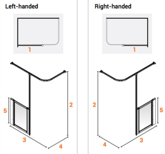 AKW Option H Shower Screens Suitable For Shower Trays (All Sizes)
